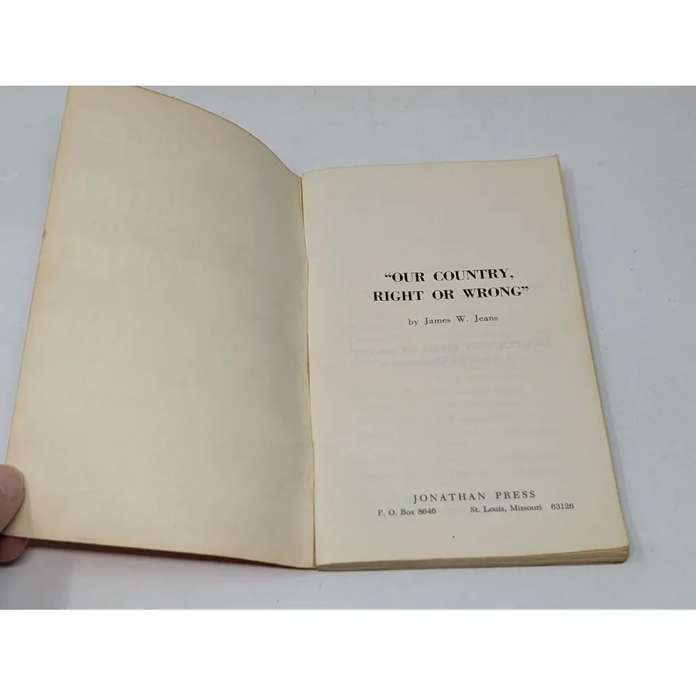 Our Country Right or Wrong A Primer for‎ Conservatives 1964 Book James Jeans VTG